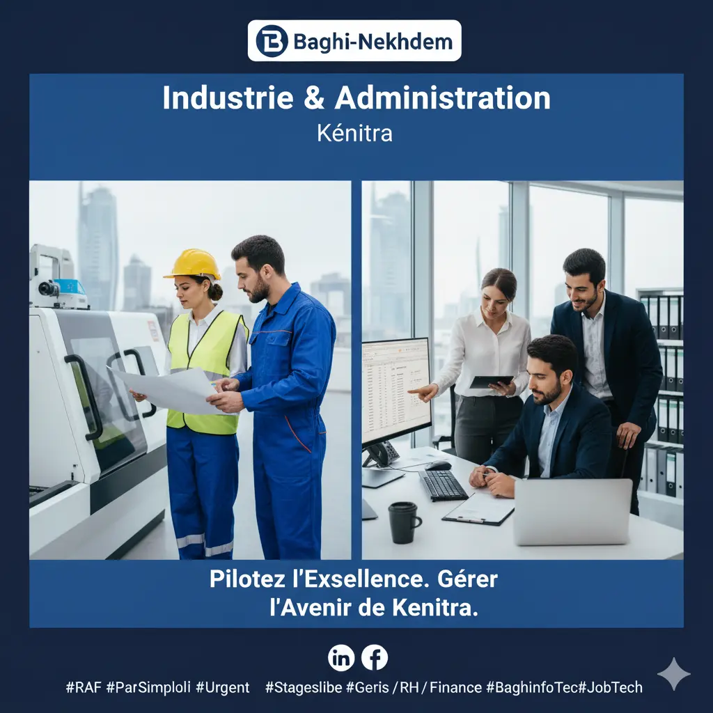 Recrutement massif Industrie Kénitra Opérateurs Magasinier Cariste Technicien Maintenance Responsable Logistique
